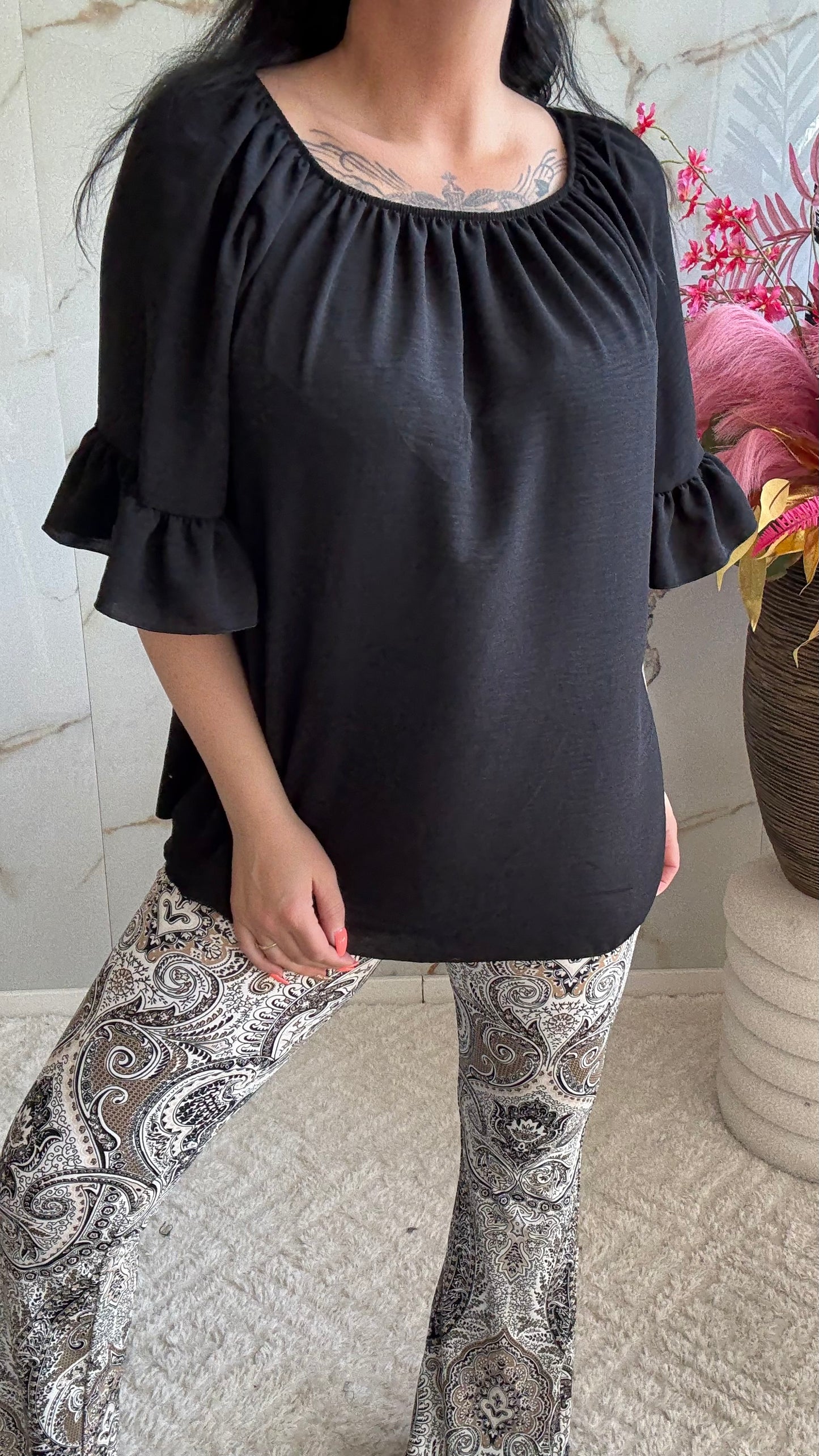 Wijde Top | Zwart | 38-46